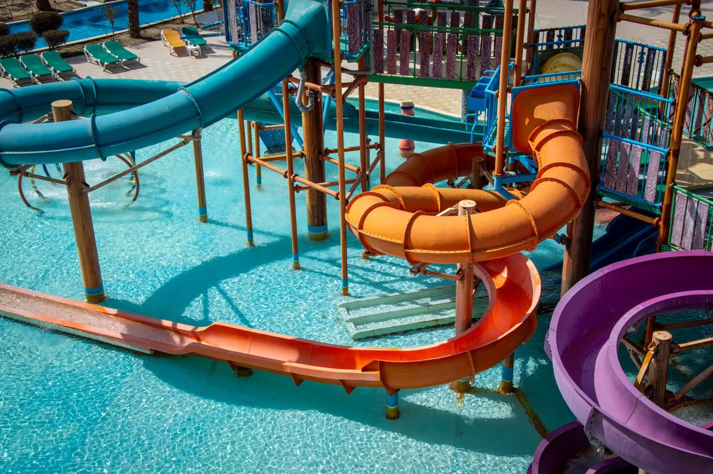 Wasserrutschen in einem Freizeitpark auf Mallorca